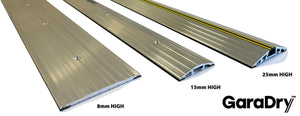 Image showing our industrial threshold seals lined up by height