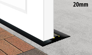 Drawing which shows how the 20mm garage door rodent guard will fit underneath the garage door