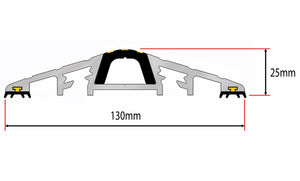 Illustration of the dimensions of 25mm commercial door threshold seal