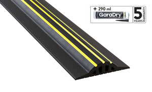 25mm garage door threshold seal kit explained with images of GaraDry adhesive and 5 year warranty
