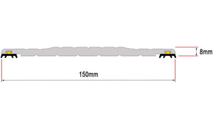 Illustration of the dimensions of an industrial strength aluminium threshold seal